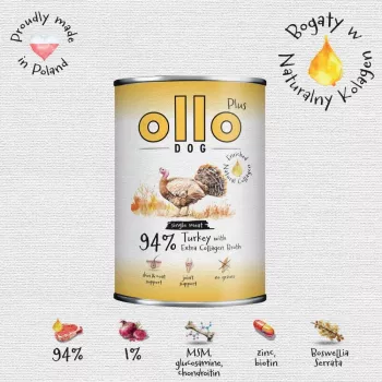 Ollo Plus collageen kalkoen 400g hondenvoerblik