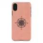 Smartphonehoesje man and wood voor iPhone X/XS, zwart, hoesje met kompasdetail