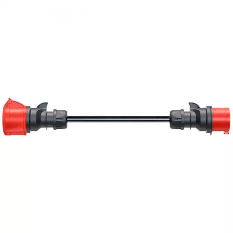 Adapter voor Gemini flex 22 kW CEE rood draaistroom 32A > CEE rood 16A zwart 30cm