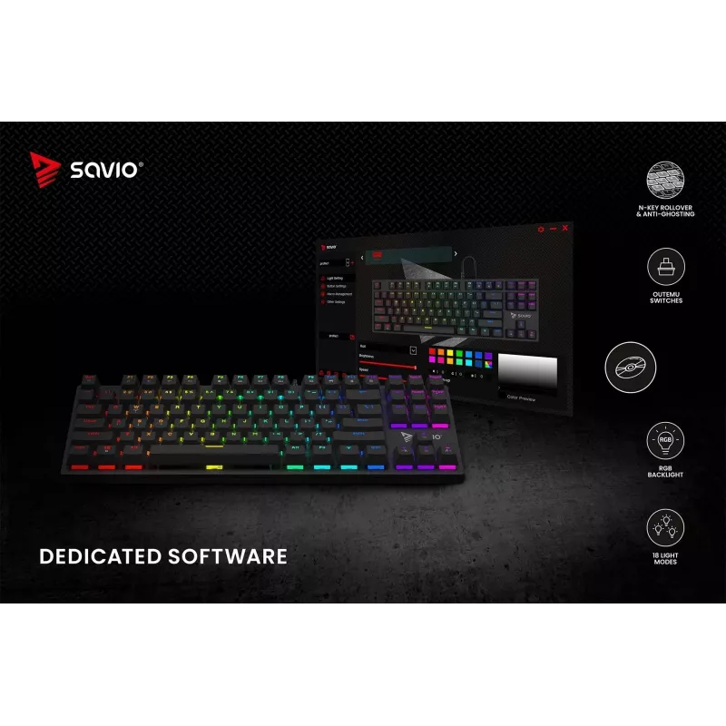 Mechanisch toetsenbord RGB Tempest X2 Outemu Blue Savio Savgk-tempest X2 Bl