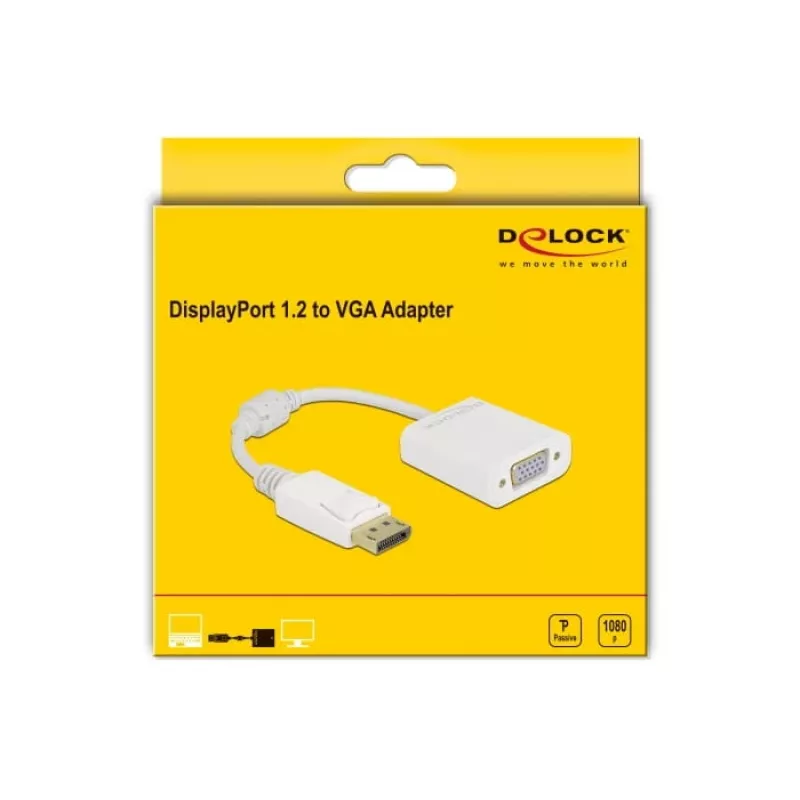 Adapter DisplayPort 1.2 stekker naar VGA bus DeLOCK 61007