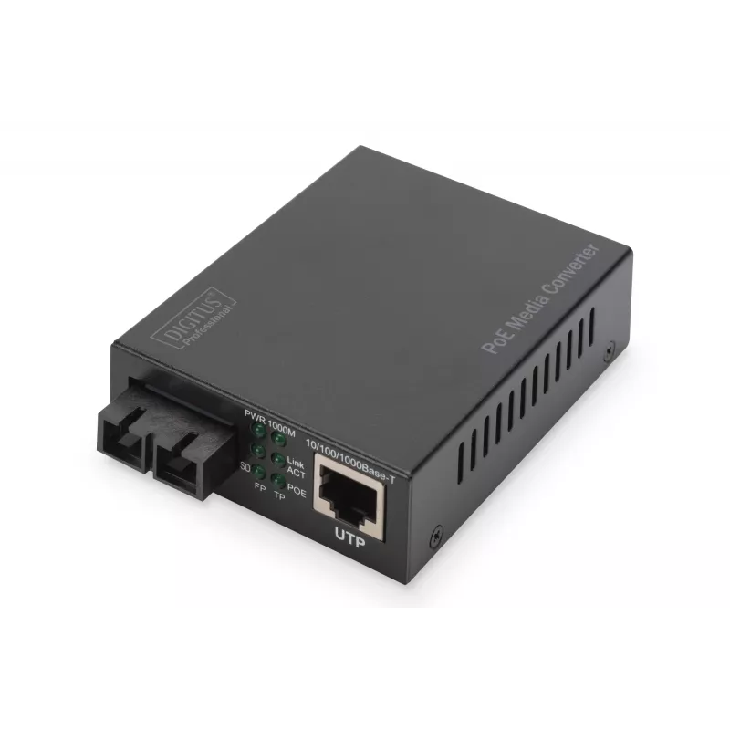 Digitus Gigabit PoE-mediaconverter, RJ45 / SC, MM, PSE