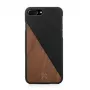 Hoes van hout en leer Woodcessories EcoSplit voor iPhone 7 Plus / 8 Plus — walnoot zwart