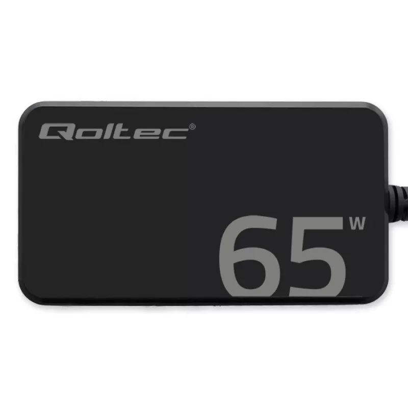 QOLTEC oplader 65W GaN Super Fast slank PD 5-20V 3,25A USB-C