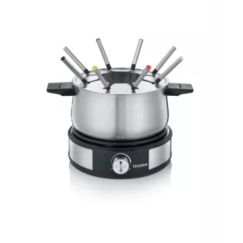 Severin FO 2471 fondue- en crêpecombinatie, zwart/roestvrij staal