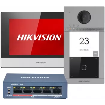Hikvision DS-KIS604-S(C) video-deurintercom 2 MP 17,8 cm (7 inch) zwart, grijs, zilver