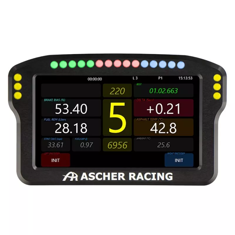 Stuurwiel-dashboardpaneel Ascher Racing 5 inch model 76080029 voor sim-racing-displays