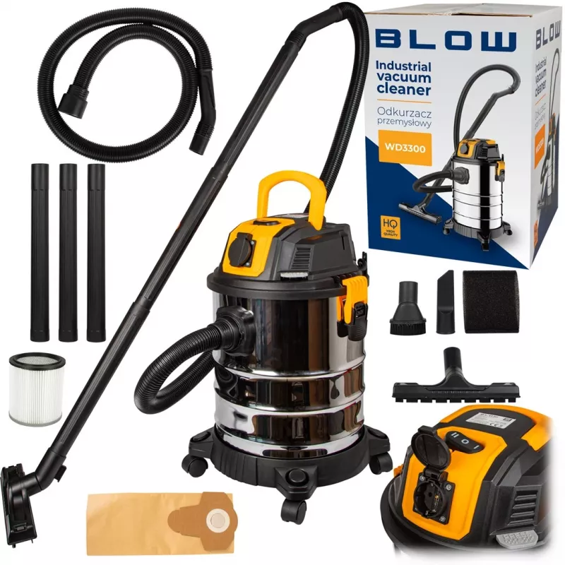 BLOW WD3300 industriestofzuiger met 230V stopcontact 2000W