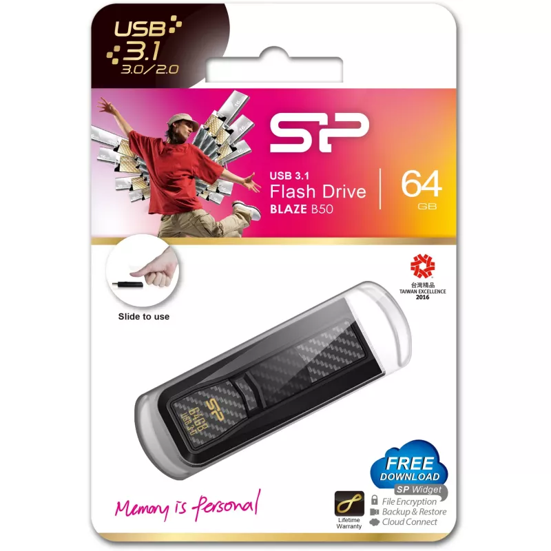 USB-flashstation Silicon Power 64 GB USB Type-A 3.2 Gen 1 Blaze B50
