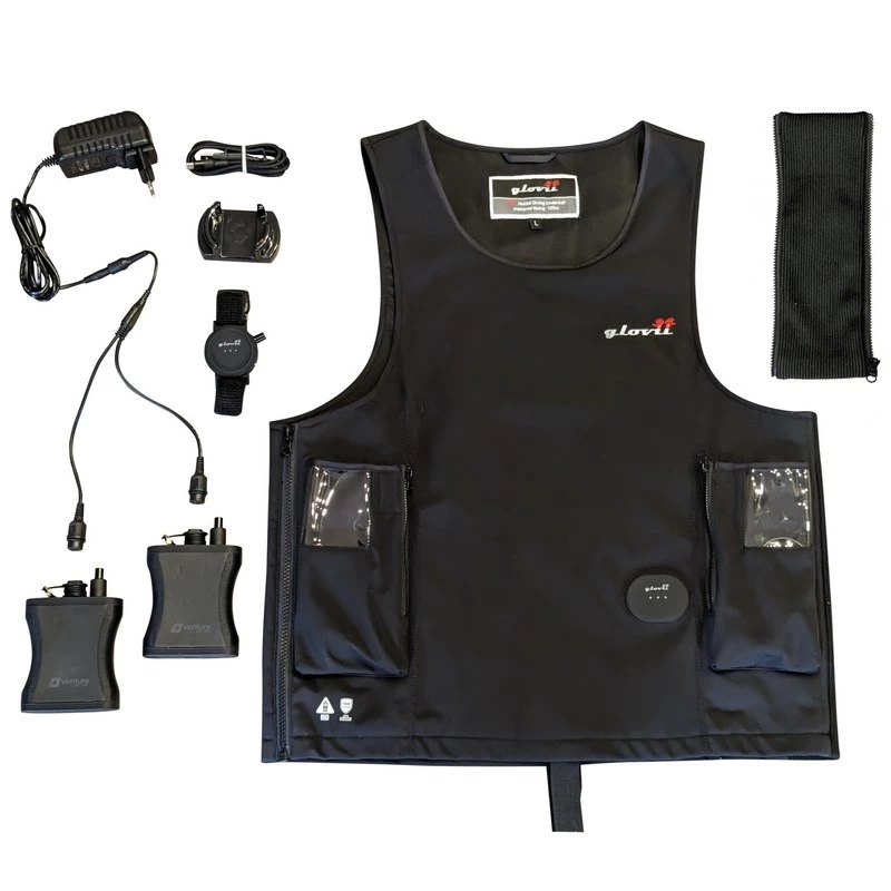 Glovii GMV2M verwarmd watersportvest zwart maat M