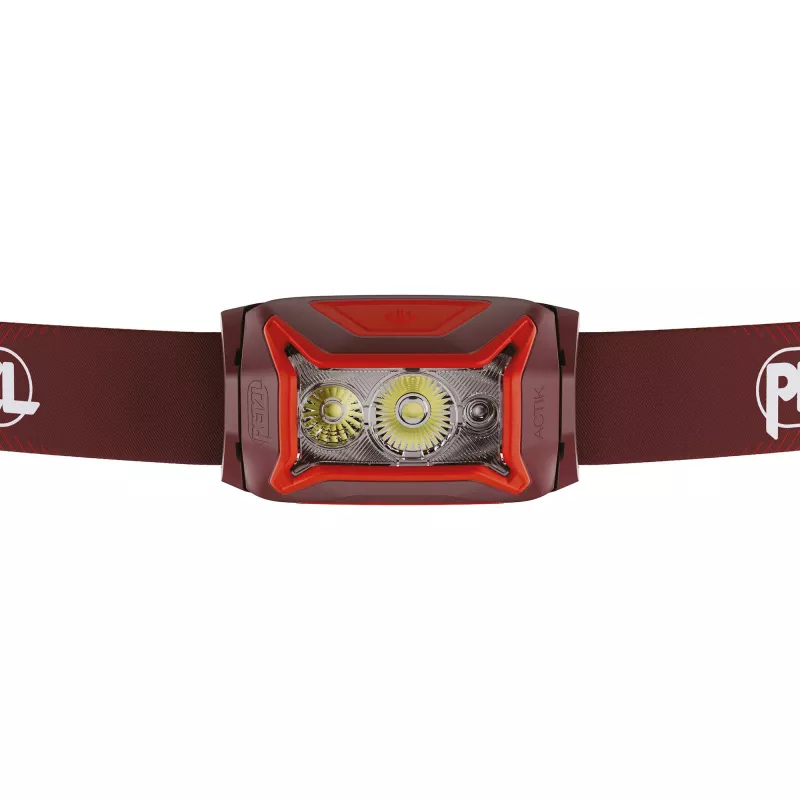 Hoofdlamp Petzl Actik Core — LED, 100 lm, geïntegreerde 1250 mAh USB-accu, IPX4, rood