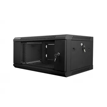 Wandmonteerbare netwerkkast LANBERG WF01-6404-10B 4U 19 inch 600×450×285 mm IP20 zwart, draagvermogen 60 kg