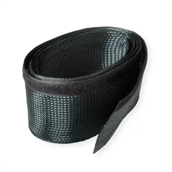 ROLINE PVC gevlochten slang voor kabelbundeling, zwart, 2,5 m (19.08.3161)