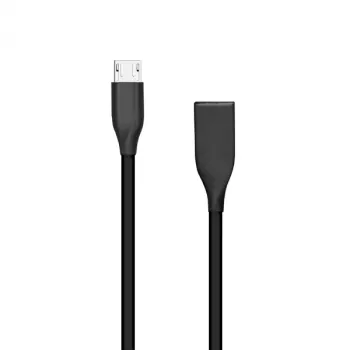 Siliconen kabel USB-Micro-USB (zwart, 1 m)