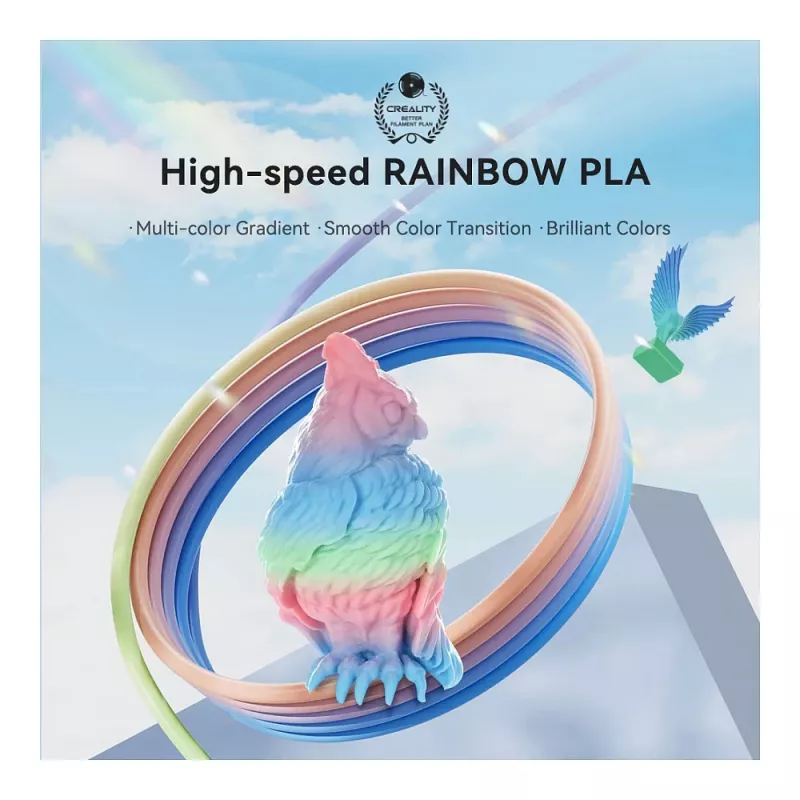 Filamentspoel Creality PLA 1.75 mm 1 kg — blauw, groen, roze (3301010425)