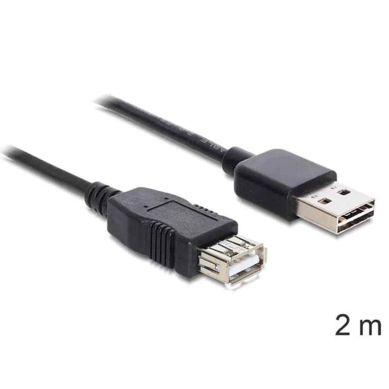 USB-kabel DeLOCK EASY-USB 2.0-A 2m zwart