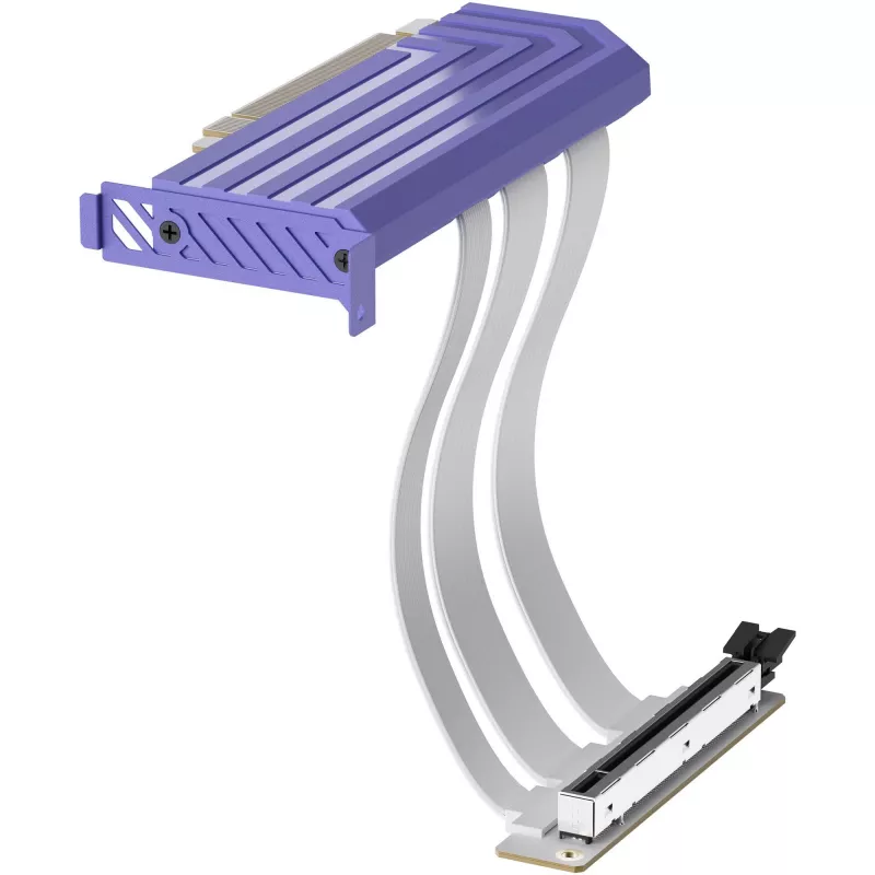 PCIe 5.0 Hyper riser-kabel van HYTE, model ACC-HYTE-PCIE50-TM, 20 cm, paars/wit