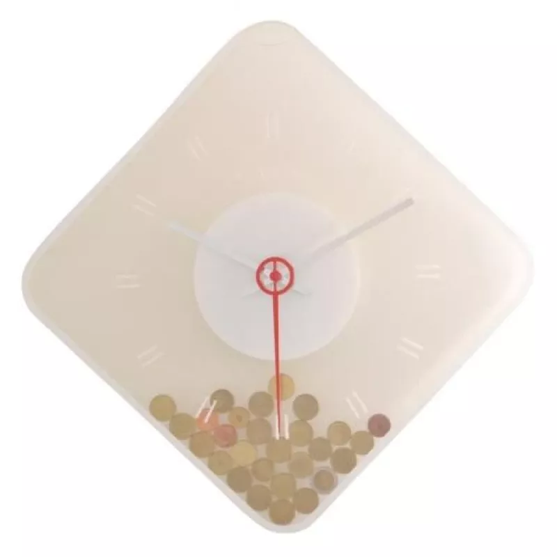 NeXtime klok 3006 Coins, 35x35 cm, wand, transparant