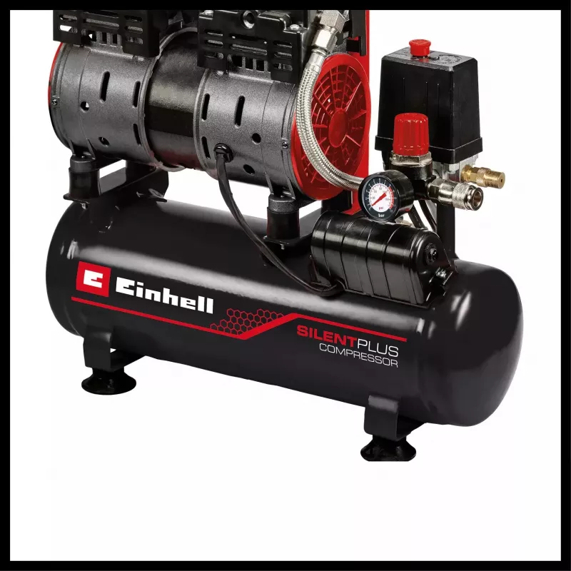 Compressor TE-AC 110/6 Silent Plus (zwart/rood, 550 W)