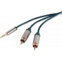 shiverpeaks SP30833-schlank audiokabel 3 m 3,5 mm naar 2 x cinch blauw - chroom (SP30833-schlank)