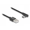 DeLOCK USB 2.0-kabel Type-A stekker naar USB Type-C stekker haaks 0,5 m zwart