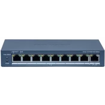Netwerk-switch Hikvision DS-3E1309P-EI(B) 8-poorts 100 Mbps met 110W PoE