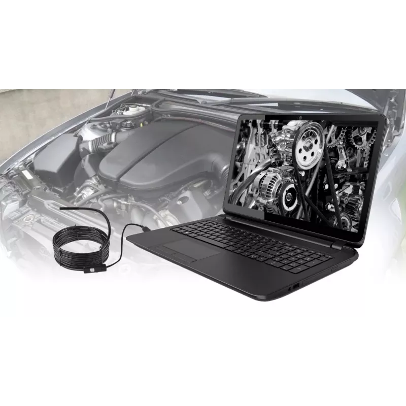 USB-endoscoop MEDIA-TECH ENDOSCOPE 66° CMOS, 640x480 30fps, IP67, 6 LED's, magneet en haken
