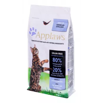 Droogvoer voor katten Applaws Kip met Eend 2 kg – graanvrij volledig voer voor volwassen katten, 36,5% eiwit, 16% vet