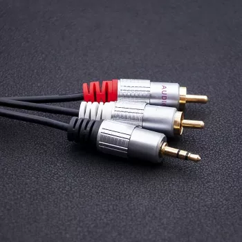 Audiokabel Qoltec 52340 2m 2xRCA 3,5mm zwart