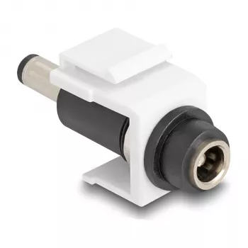 DeLOCK Keystone-module DC 5,5 x 2,1 mm bus naar stekker wit