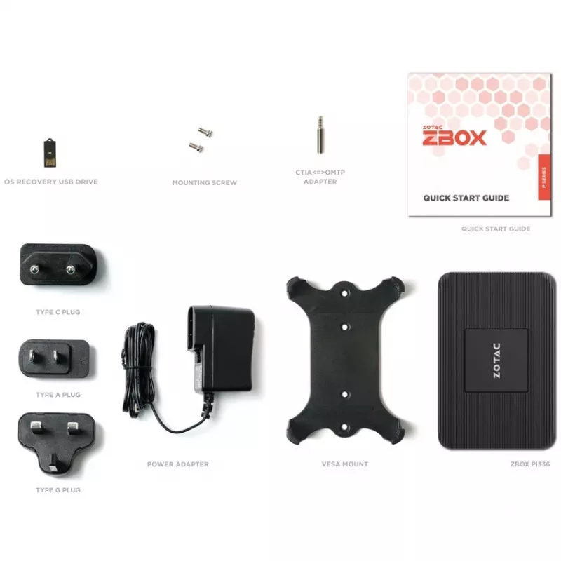 Mini-pc Zotac ZBOX PI336-W5C Intel Celeron N6211 4GB RAM 128GB eMMC Intel UHD Windows 11 Pro