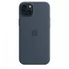 Apple iPhone 15 Plus Siliconen Case met MagSafe - Stormblauw