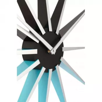 NeXtime klok 3051bl Nova, Ø50 cm, wand, zwart/blauw