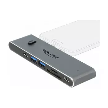 Dockingstation DeLOCK Dual USB Type-C met HDMI USB 3.2 SD PD 3.0