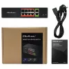 Netwerkswitch QOLTEC Fast Ethernet PoE 8xRJ45 met 2xRJ45 uplink