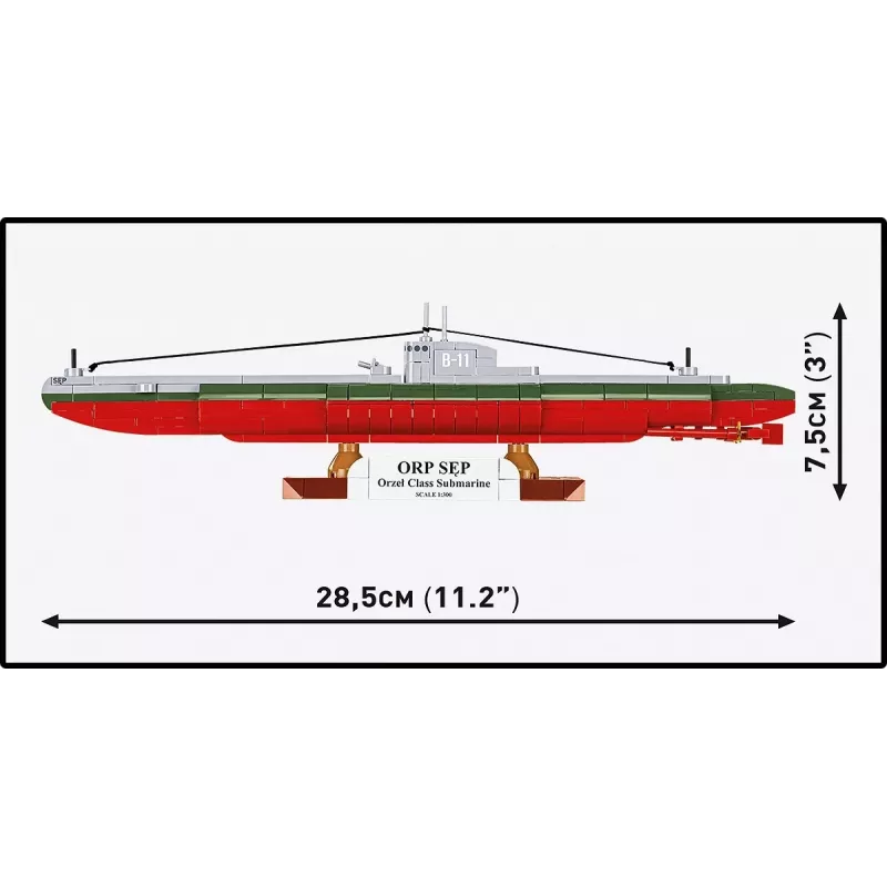 Plastic modelbouwpakket Cobi Poolse onderzeeboot ORP Sęp schaal 1:300 (COBI-4856)
