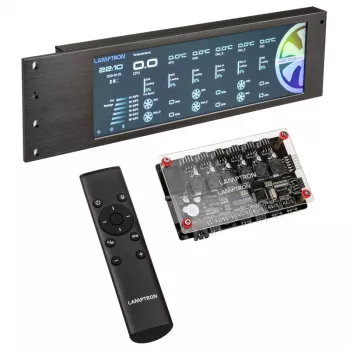 Lamptron CU135 Fan Controller + RGB Controller met display, ARGB - zwart