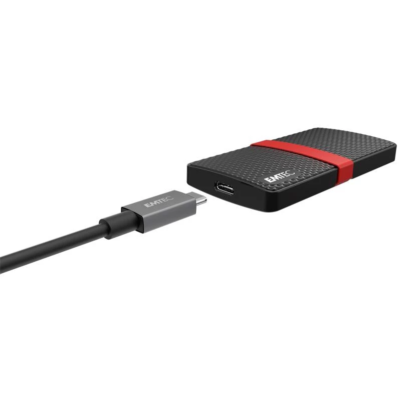 EMTEC SSD Power Plus X200 - SSD - 128 GB - extern (draagbaar) - USB 3.1 Gen 1 (USB-C-aansluiting) (ECSSD128GX200)