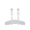 Kabel gevlochten USB-C naar USB-C 1m wit
