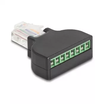 DeLOCK 90654 kabel-adapter RJ45 8-polige klemmenblok zwart