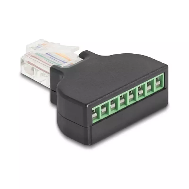 DeLOCK 90654 kabel-adapter RJ45 8-polige klemmenblok zwart