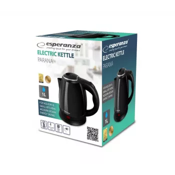 Waterkoker ESPERANZA EKK128K 1,0 L, 1350 W, roestvrij staal, draadloos, automatische uitschakeling, droogkookbeveiliging