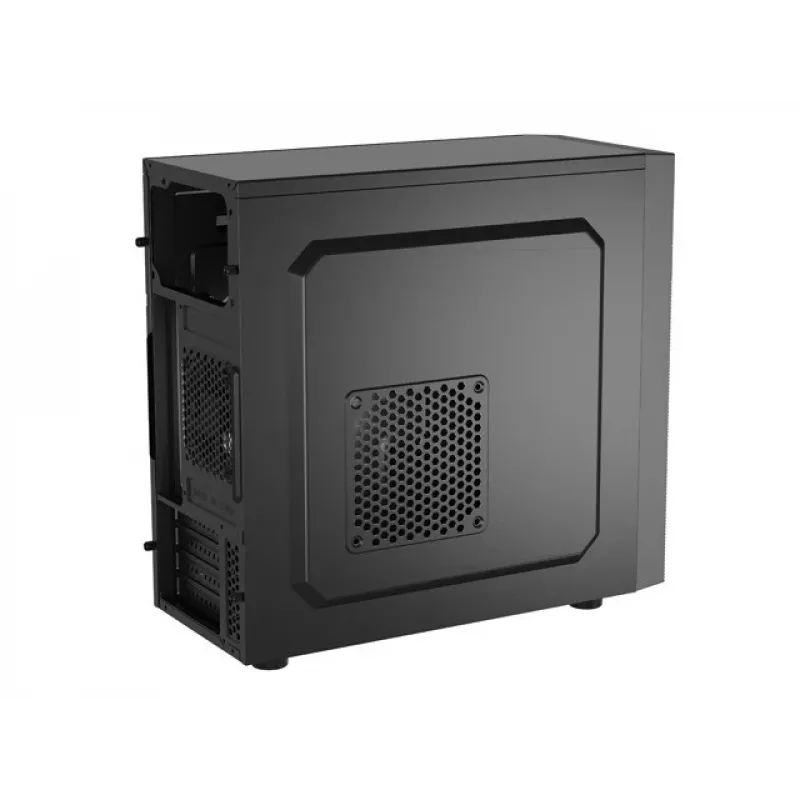 PC-behuizing NATEC Helix Mini Tower zwart — microATX/Mini-ITX, 3×3,5 inch + 5×2,5 inch, 33 cm GPU, USB-C/USB-A aansluitingen