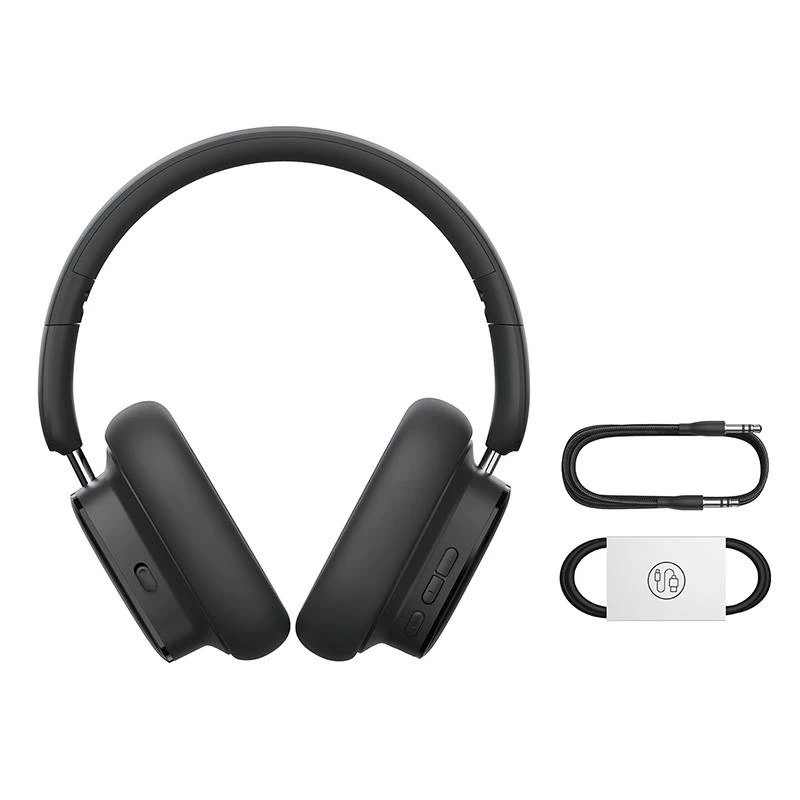 Baseus Bowie H1i headset draadloze hoofdband bellen/muziek USB Type-C Bluetooth zwart