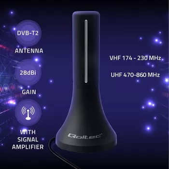 Televisieantenne QOLTEC TV DVB-T/T2 Qoltec (binnen/buiten) model 57065