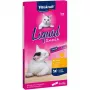 Vochtige pasteuze kattensnacks Vitakraft Liquid Snack 6×15 g — kip & varken, voor volwassen katten, suiker- en sojavrij
