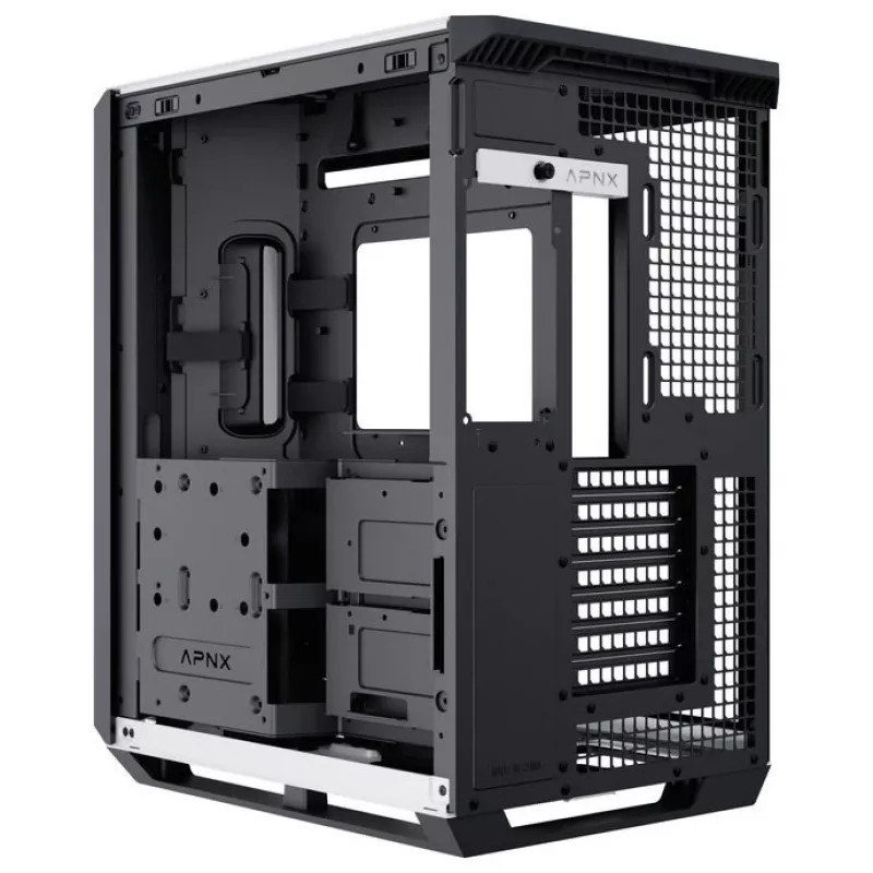 PC-behuizing APNX V1, miditower, ATX, zwart/wit