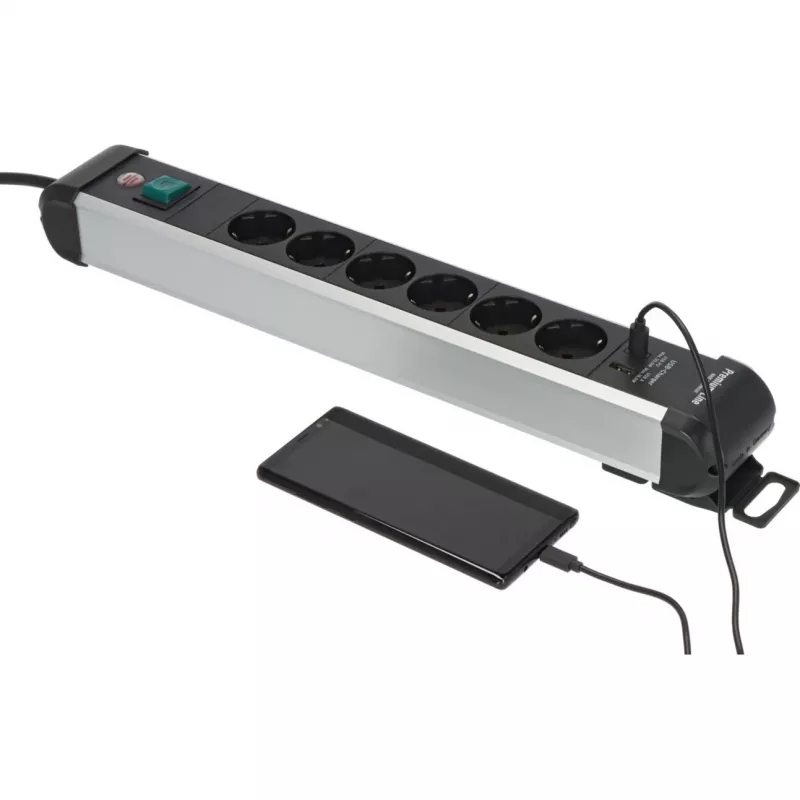 Stekkerdoos Brennenstuhl 1391030611 3 m 6 stopcontacten binnen zwart zilver