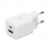 USB-oplader IBOX ILUC42W 42W (max. 33W), 1×USB-C PD3.0, 1×USB-A QC3.0, 100–240V, wit