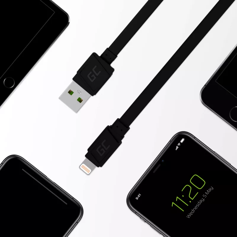 Green Cell KABGC02 Lightning-kabel 0,25 m zwart